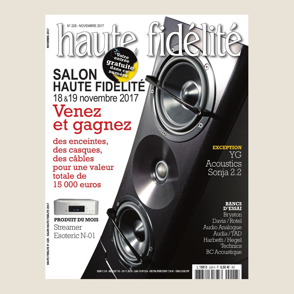 Couverture du magazine Haute Fidélité n°228 - Novembre 2017